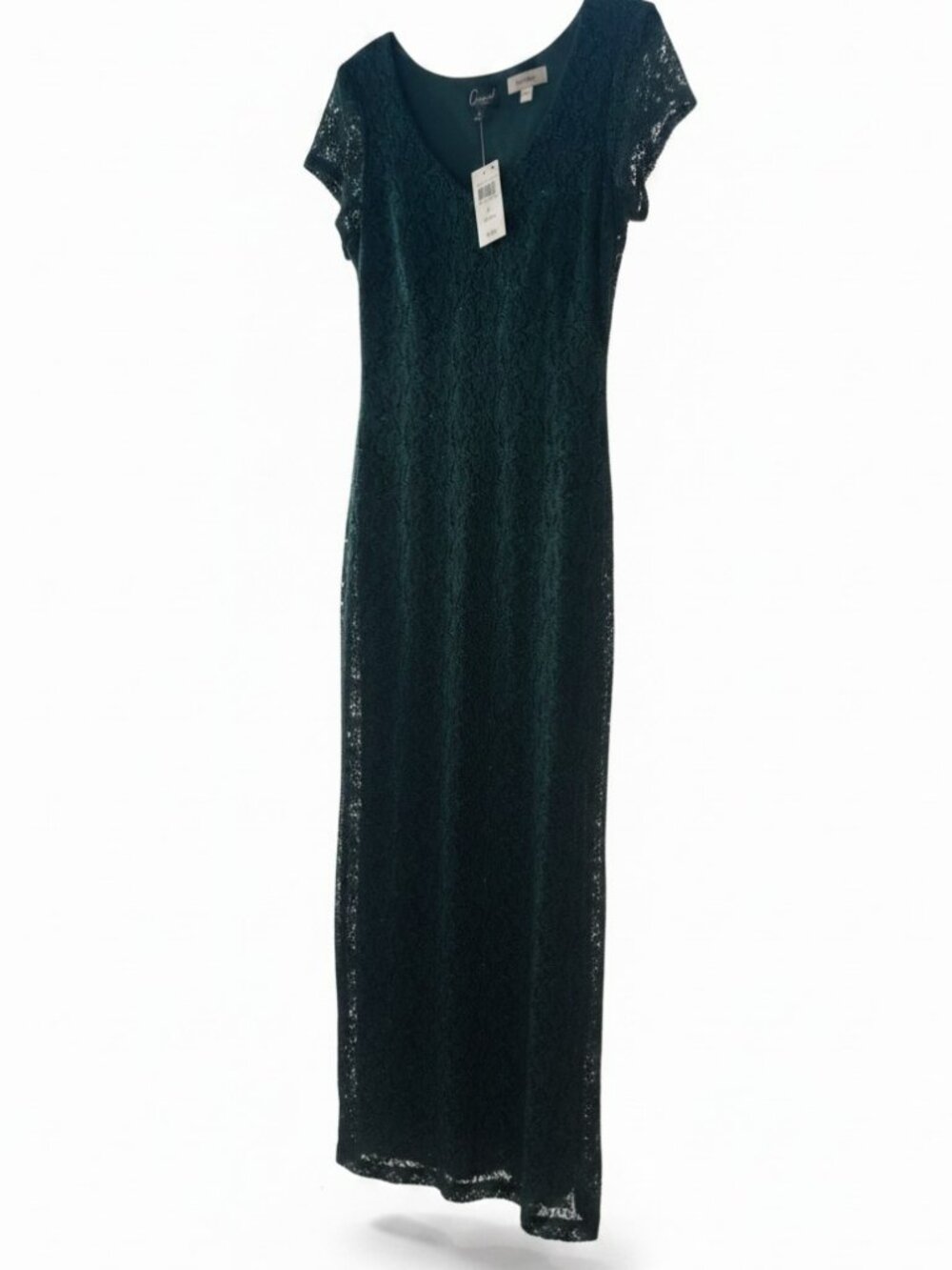 Connected apparel Dark Green Lace Sequin Maxi Dress